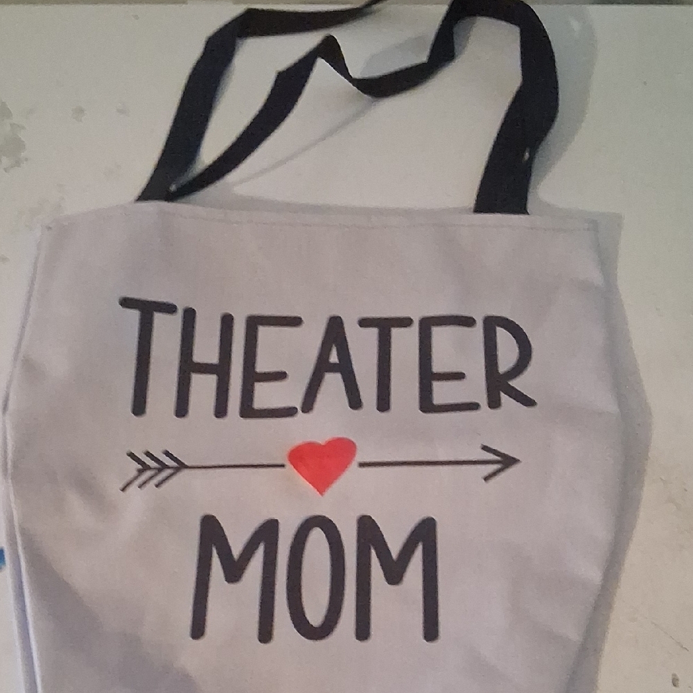 Theater Mom Canvas Tote Bag Heart Arrow Design - Picture 3 of 6